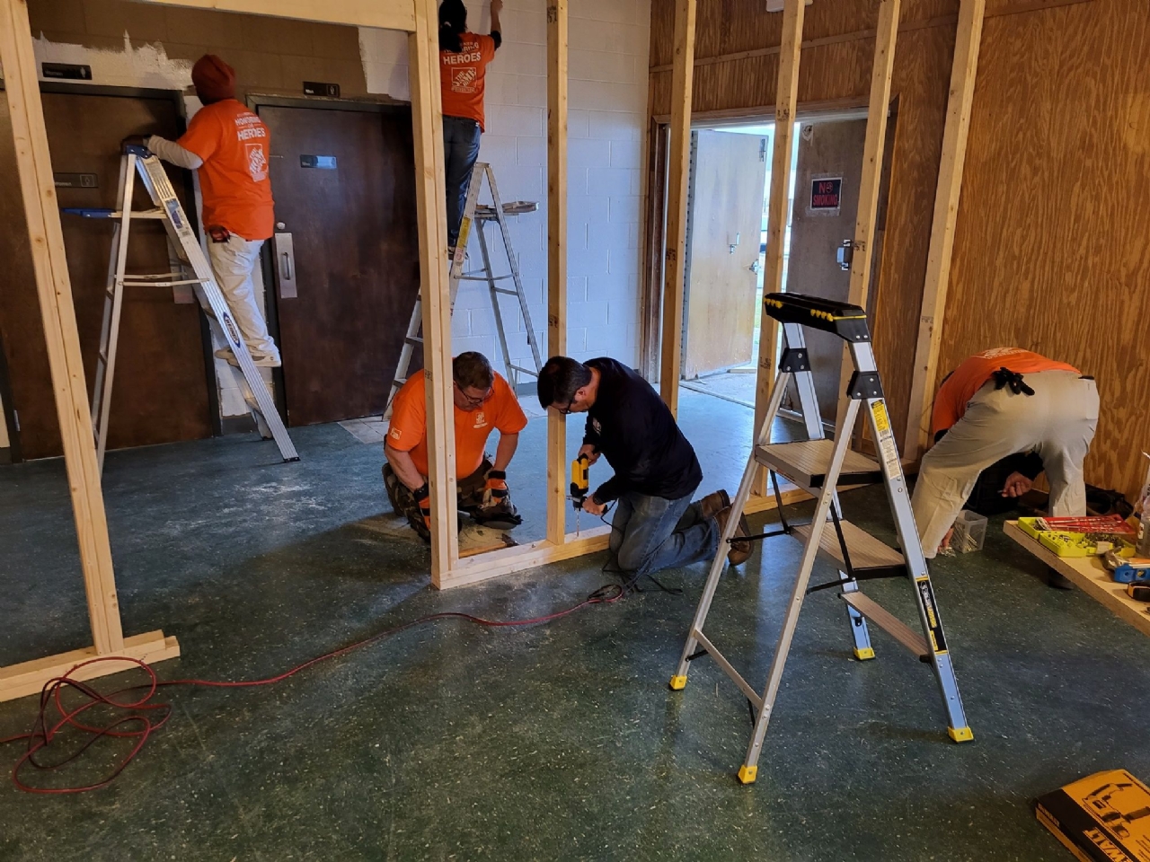 Home Depot donated supplies and labor in building a new room for the Auxiliary.